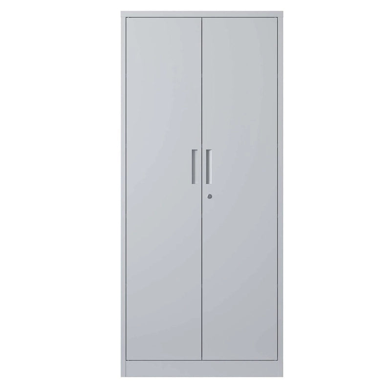 71H Metal Garage Storage Cabinet,White Tool Steel Locking Cabinet with Doors and 3 Adjustable Shelves