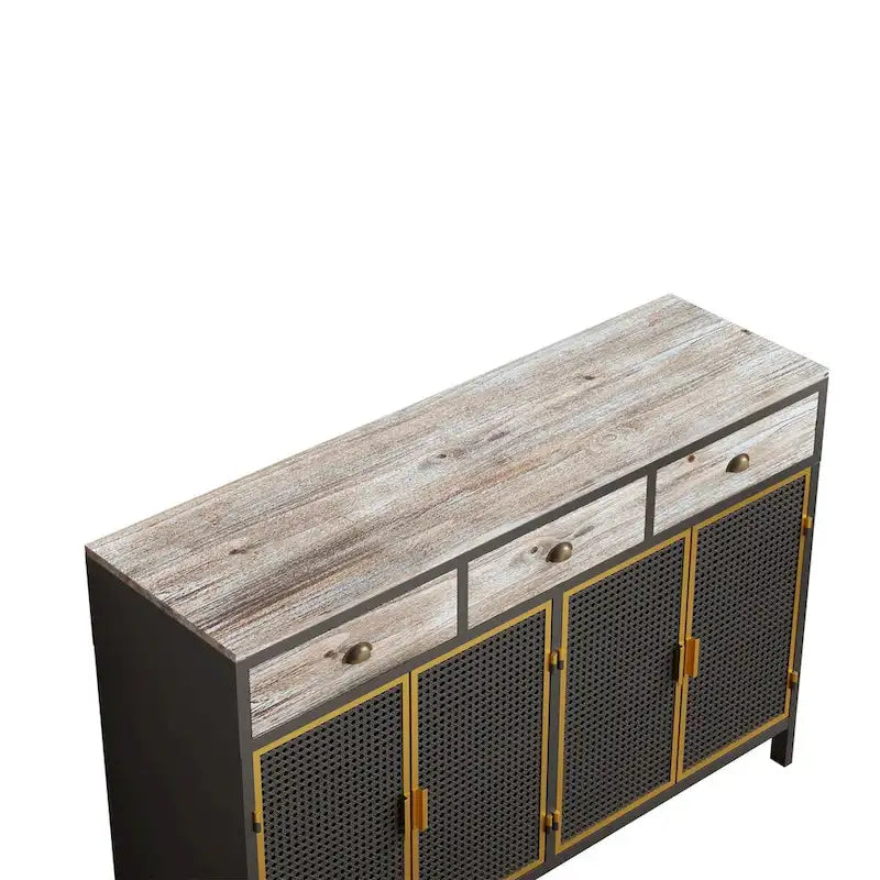 48 Wide 4 Doors Modern Sideboard with 3 Top Drawers
