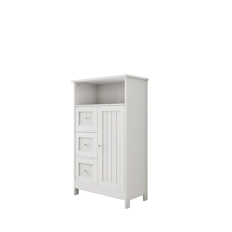 Bathroom storage cabinet with drawers and door