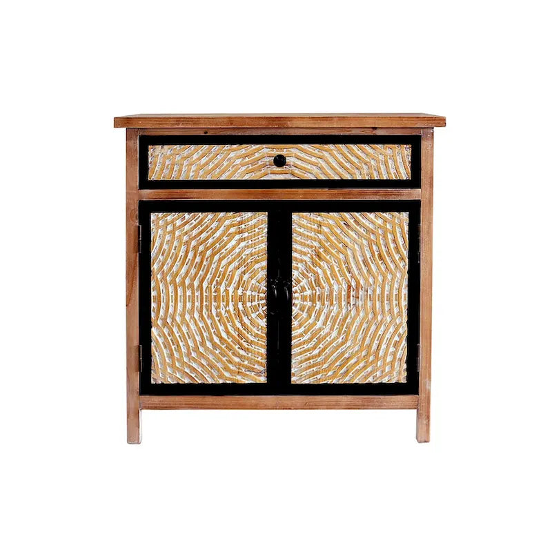 Natural Wood 30.71 in. H Storage Cabinet with Drawers and Doors - 29.53 x 14.17