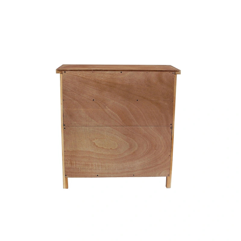Natural Wood 30.71 in. H Storage Cabinet with Drawers and Doors - 29.53 x 14.17