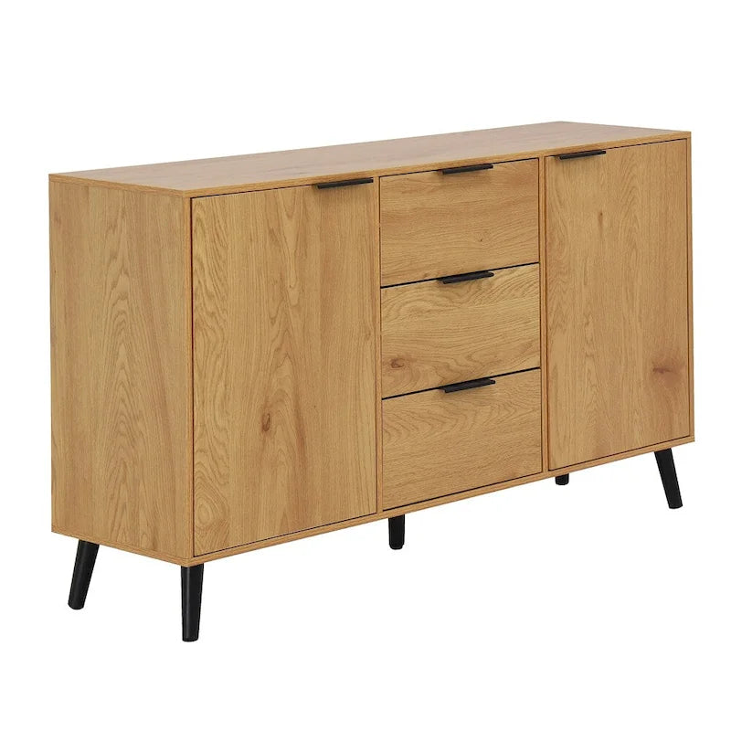 47.2 Wood Sideboard Buffet Cabinet with 3 Drawers & 2 Doors