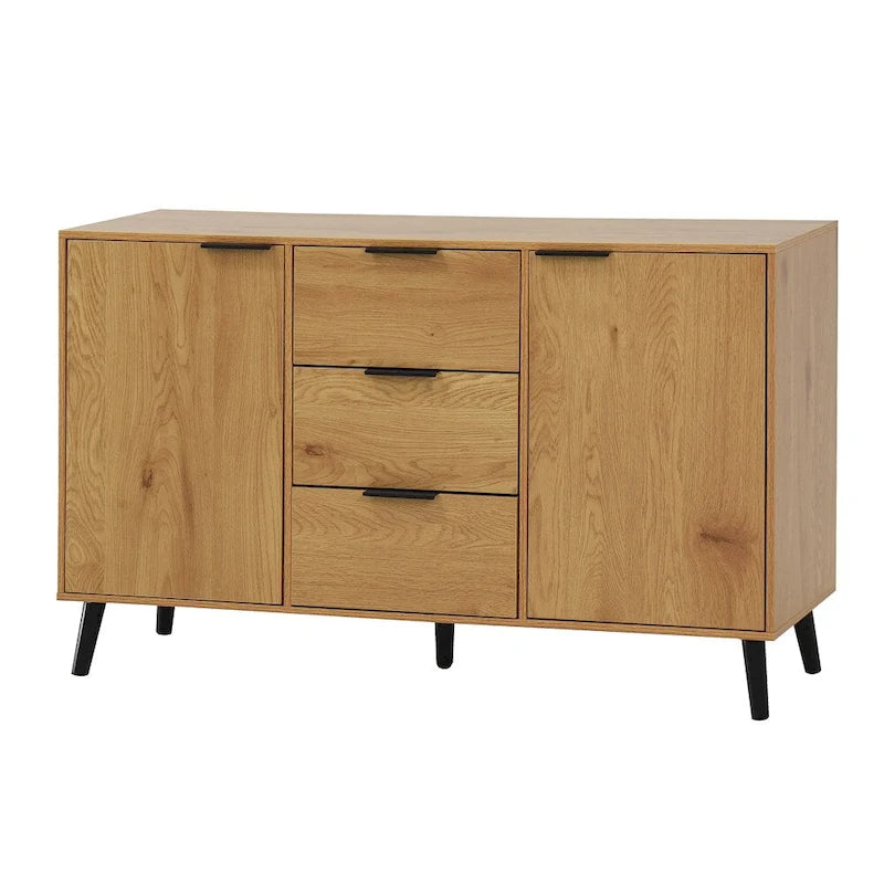 47.2 Wood Sideboard Buffet Cabinet with 3 Drawers & 2 Doors