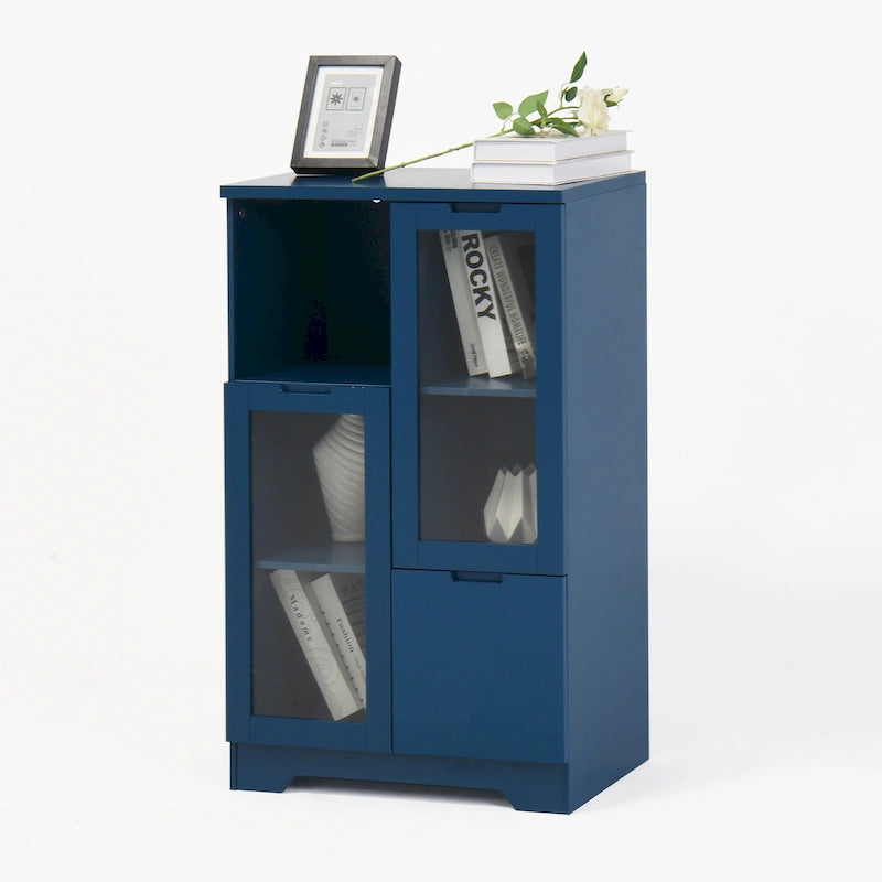 Modern MDF Storage Cabinet with 2 Glass Doors