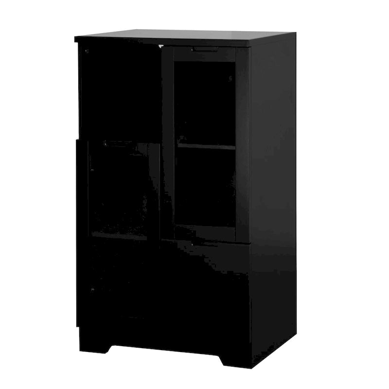Wooden Floor Cabinet with 2 Glass Doors