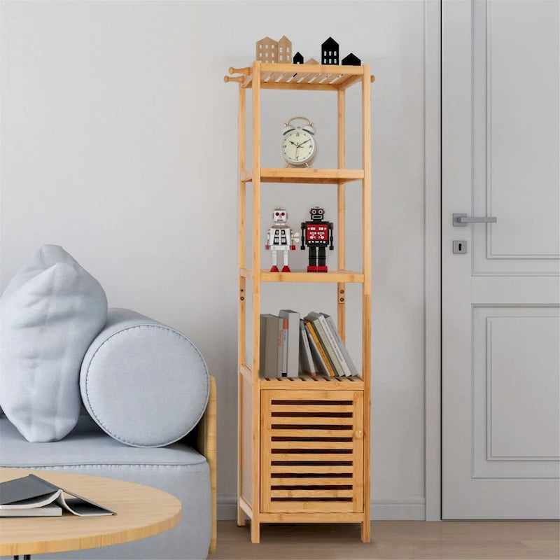 Multi-use Storage/Towel Cabinet with 3-tier Shelves for Home Organize