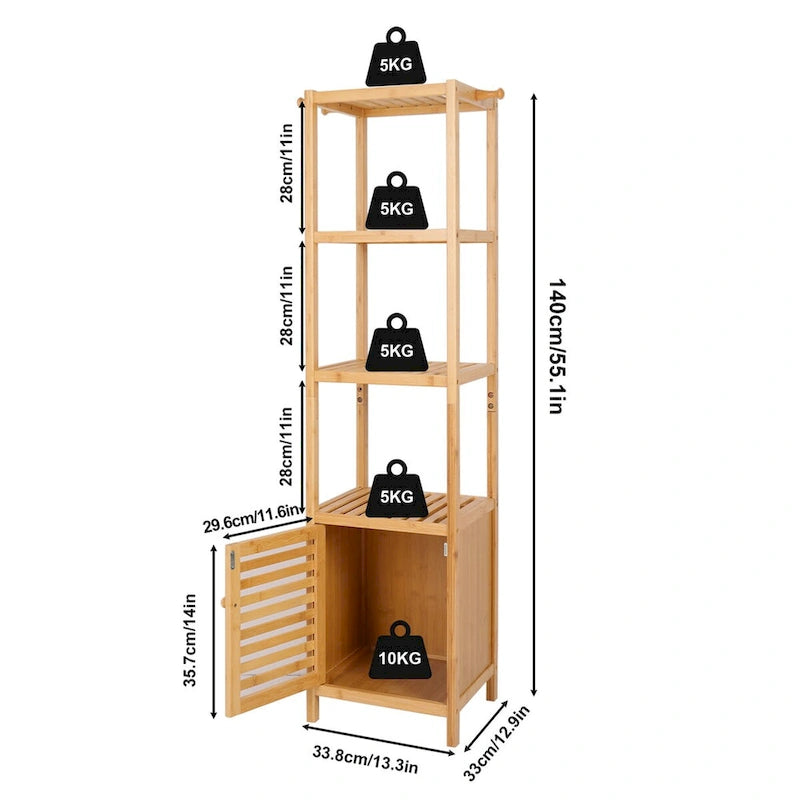 Multi-use Storage/Towel Cabinet with 3-tier Shelves for Home Organize